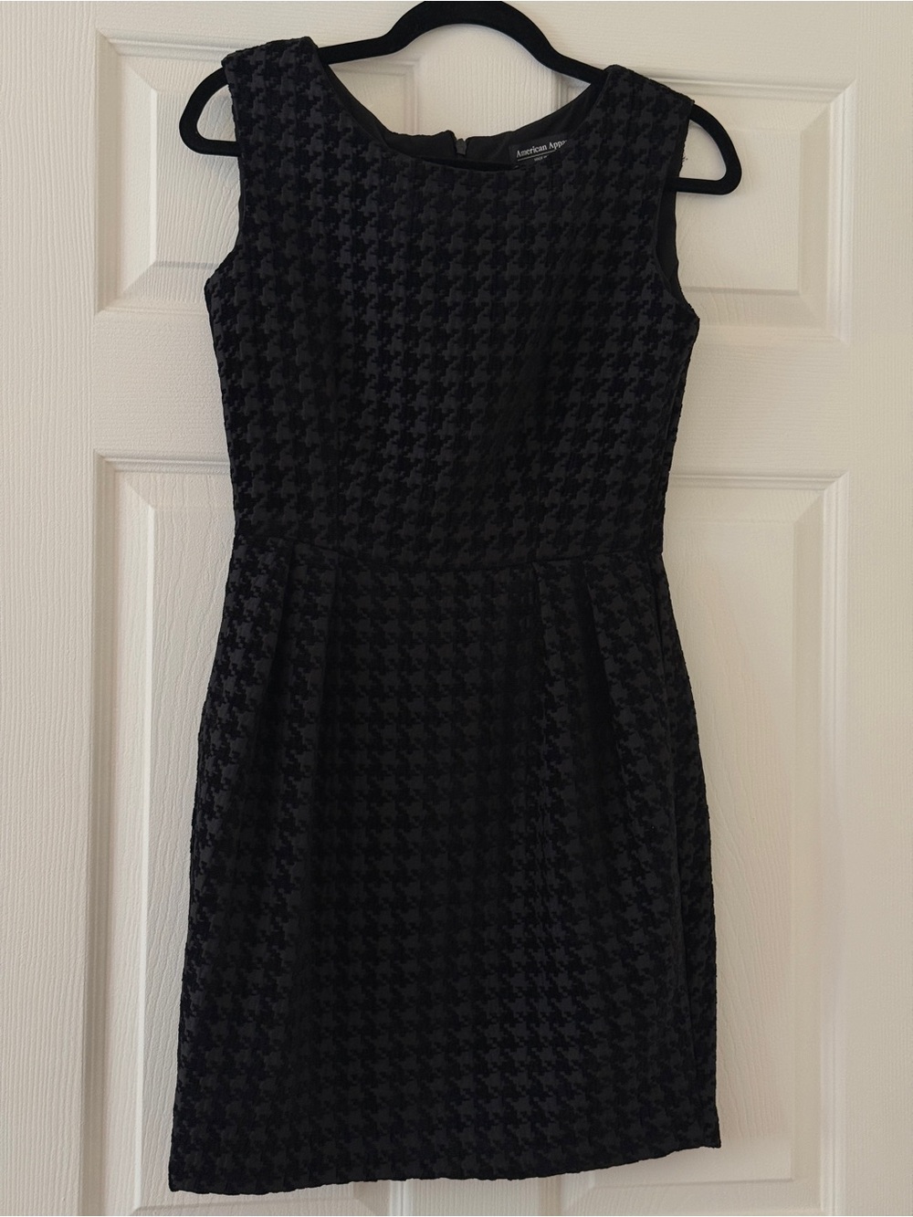 AMERICAN APPAREL Black Houndstooth Mini Cocktail Dress NWT Made in USA Sz M - Picture 5 of 10